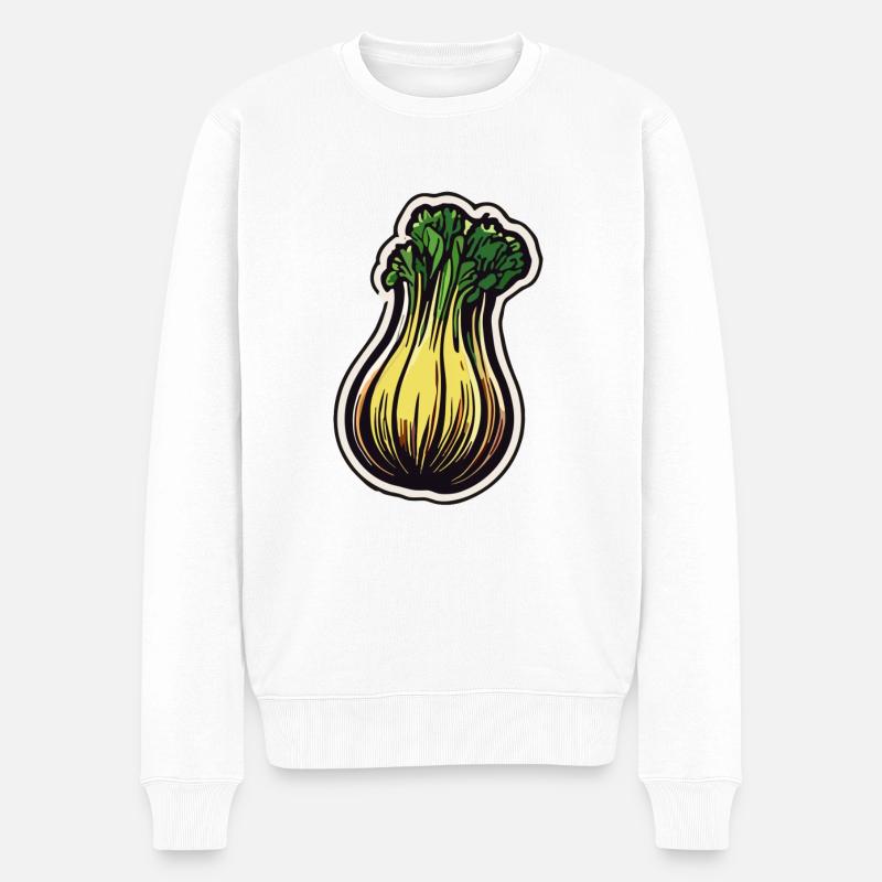 Alimentation / Légumes / Marché / Vitamines / Design - Pull Premium bio Homme - blanc