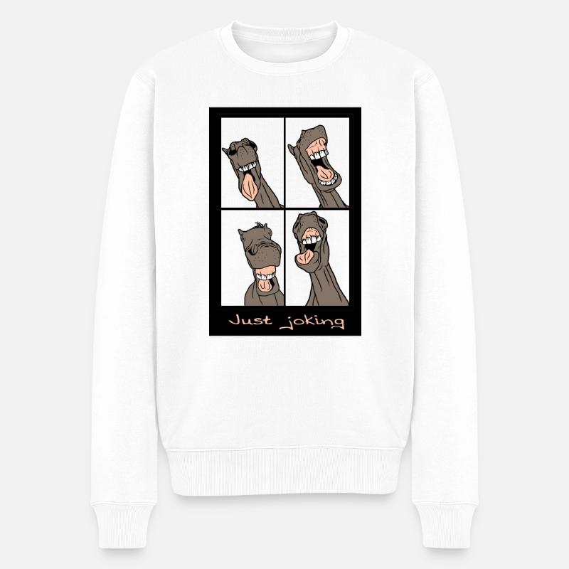 "Just joking" - Männer Premium Bio Pullover - Weiß