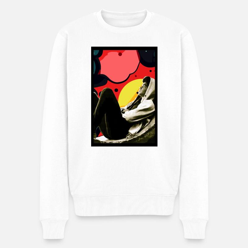 Why am I? - Männer Premium Bio Pullover - Weiß