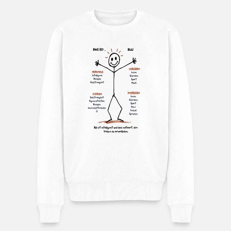 Visionary Elli - Männer Premium Bio Pullover - Weiß