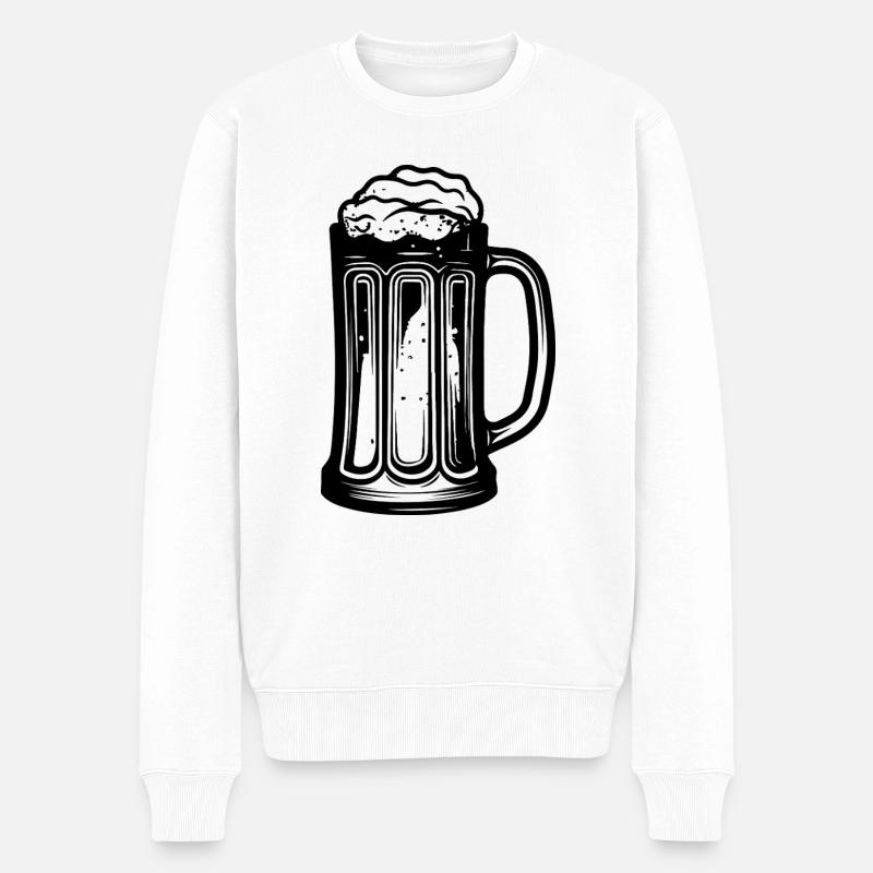 Bier Glas - Männer Premium Bio Pullover - Weiß