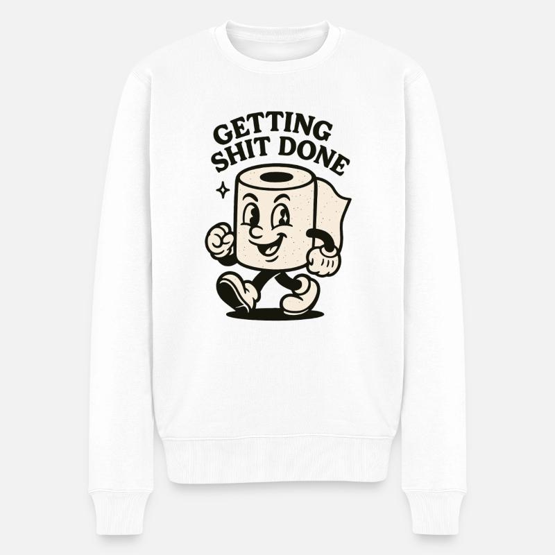 Scheiße erledigen - Männer Premium Bio Pullover - Weiß