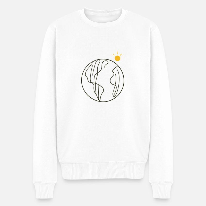 Erde - Männer Premium Bio Pullover - Weiß