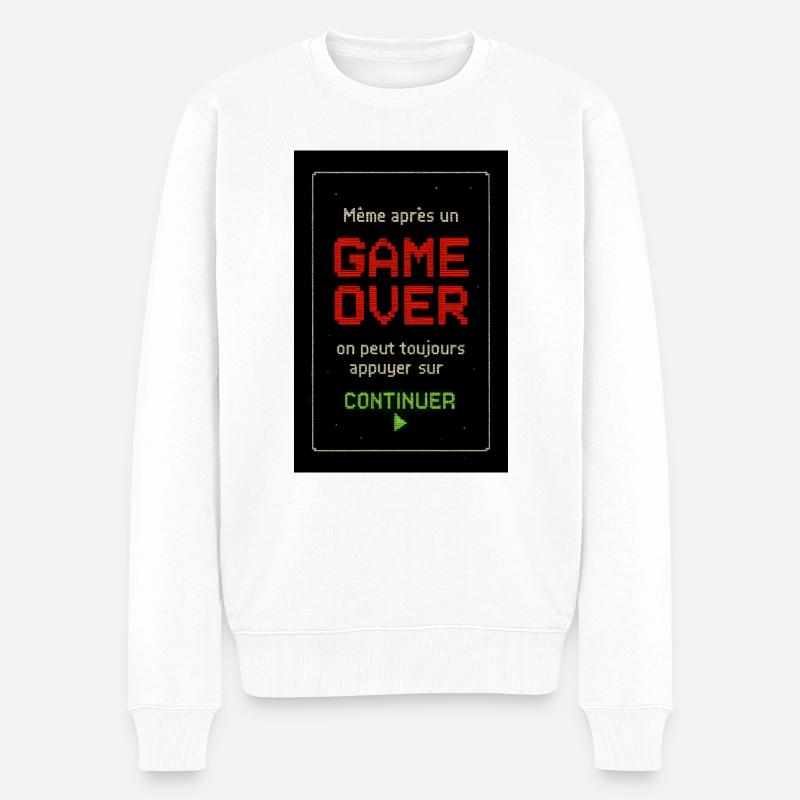 Game Over - Pull Premium bio Homme - blanc