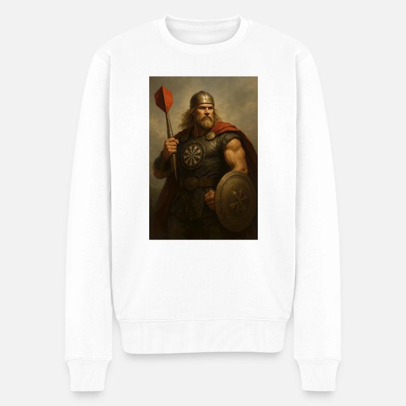 legendärer Dartkrieger - Männer Premium Bio Pullover - Weiß
