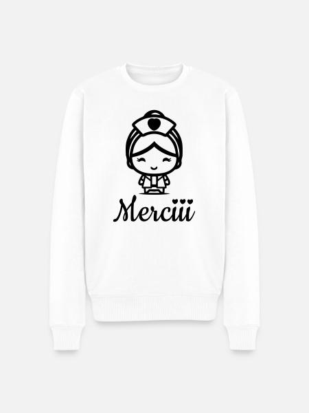 I support nurses - Men's Premium Organic Jumper - white