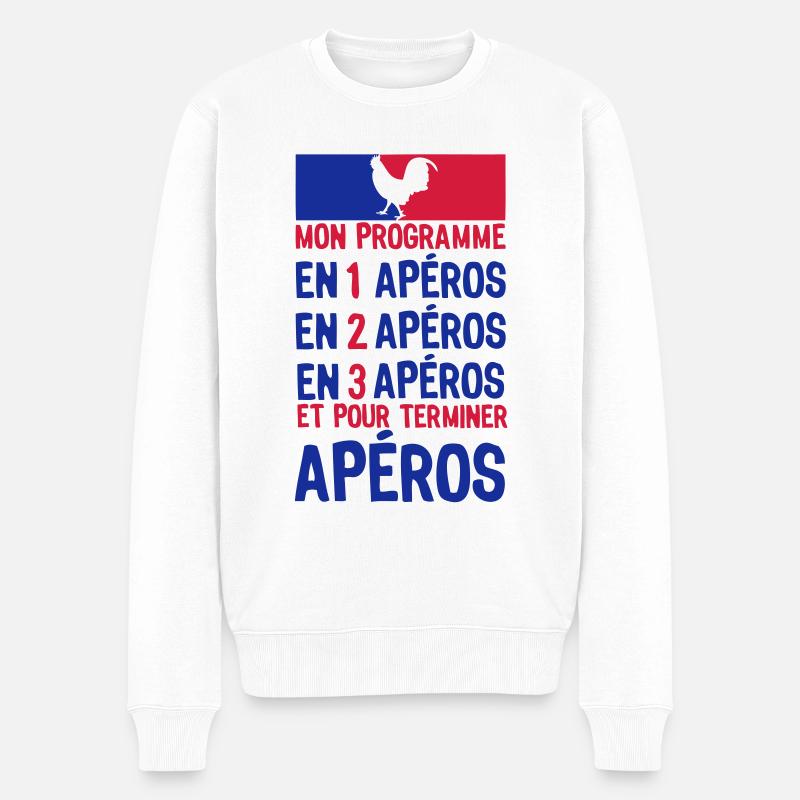 apero alcool election gouvernement progr - Pull Premium bio Homme - blanc