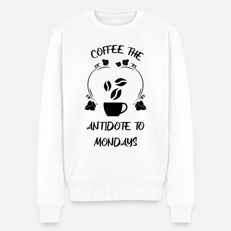 Café Espresso Café - Pull Premium bio Homme - blanc