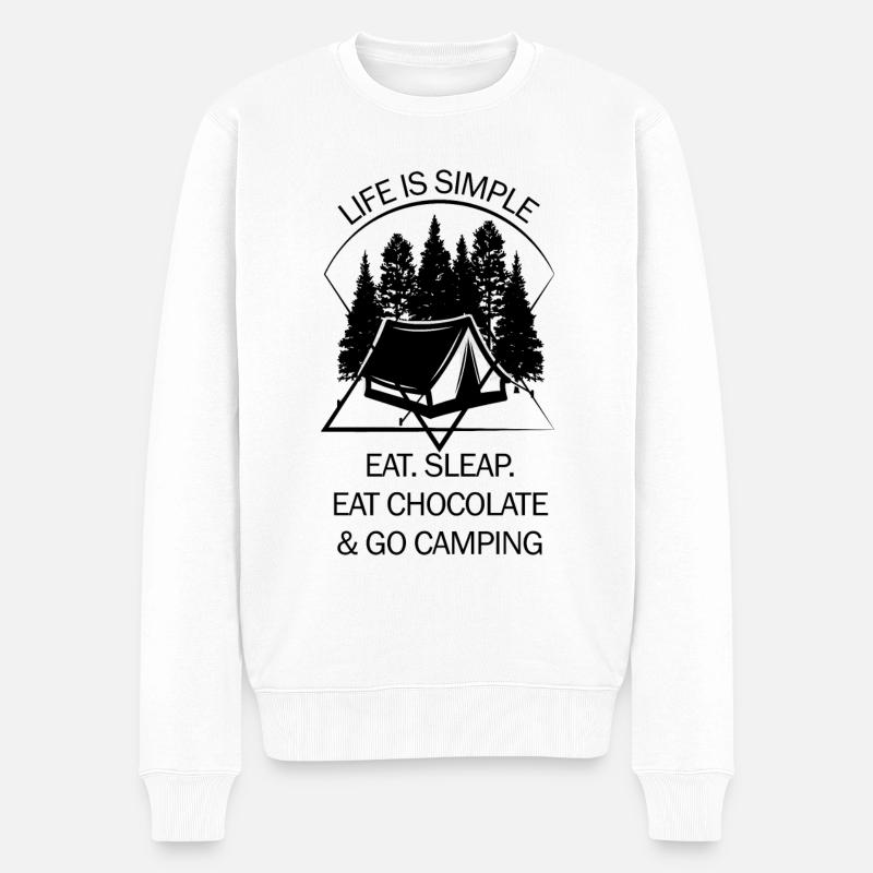 Zelt Camping Camper Pfadfinder Biwakieren - Männer Premium Bio Pullover - Weiß