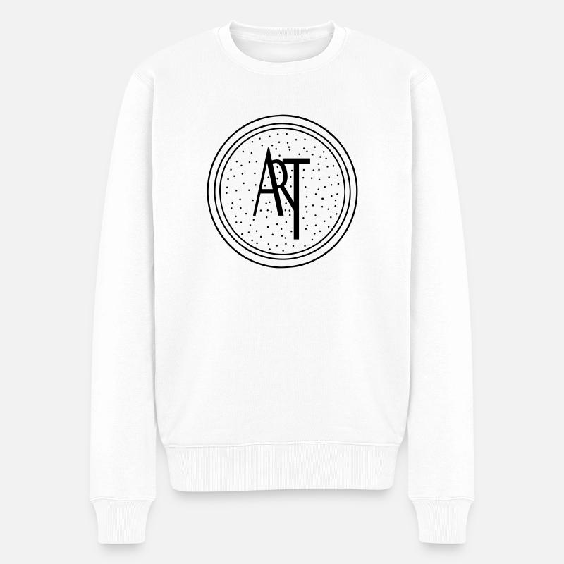 art - Männer Premium Bio Pullover - Weiß