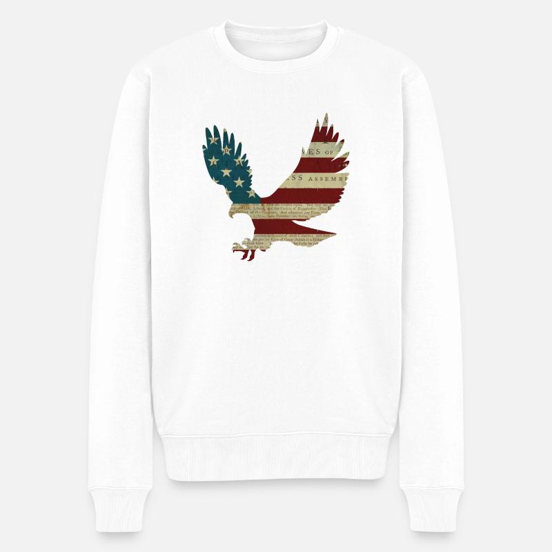 Aigle à tête blanche Amérique - Pull Premium bio Homme - blanc