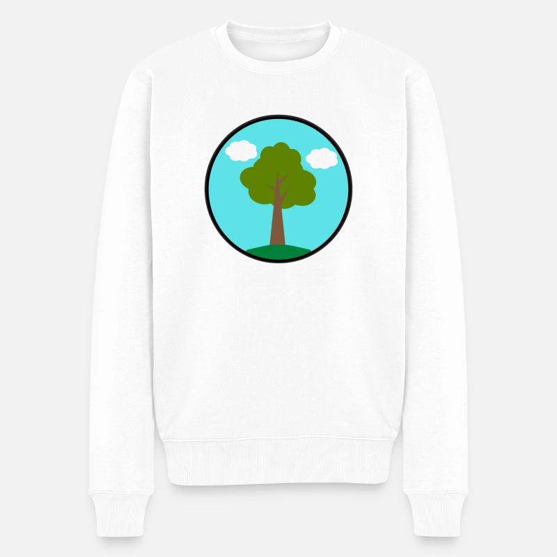 Baum - Männer Premium Bio Pullover - Weiß