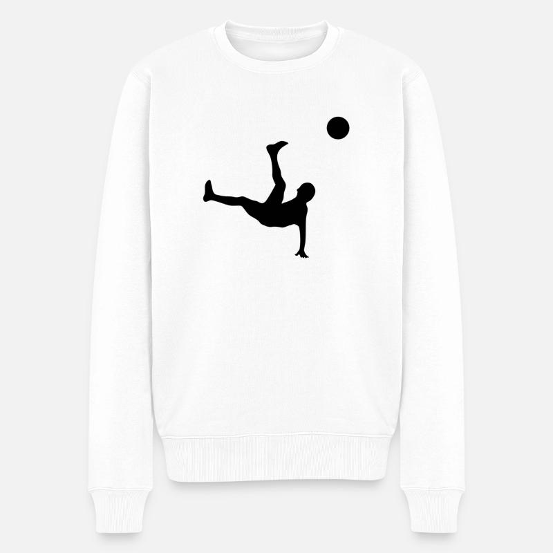 fussball - Männer Premium Bio Pullover - Weiß