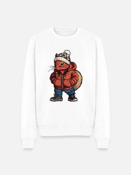 Squirrel Funny Winter - Men's Premium Organic Jumper - white