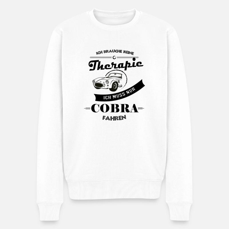 Cobra fahren Therapie - Männer Premium Bio Pullover - Weiß
