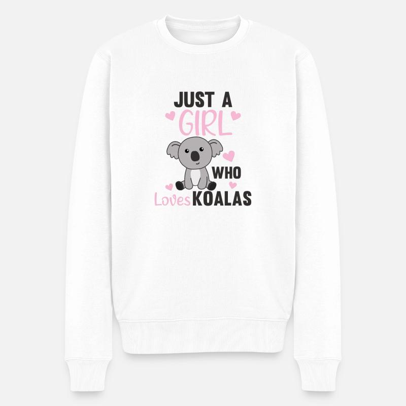 Juste une fille qui aime Koalas doux Koala - Pull Premium bio Homme - blanc