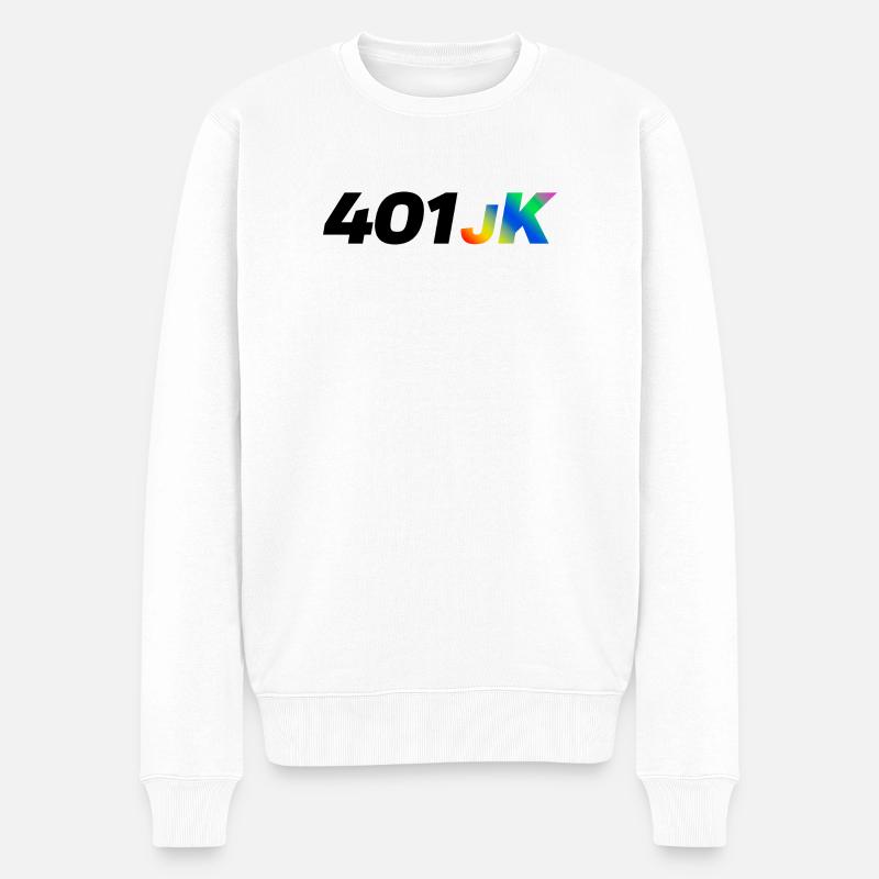 401JK Dégradé arc-en-ciel - Pull Premium bio Homme - blanc