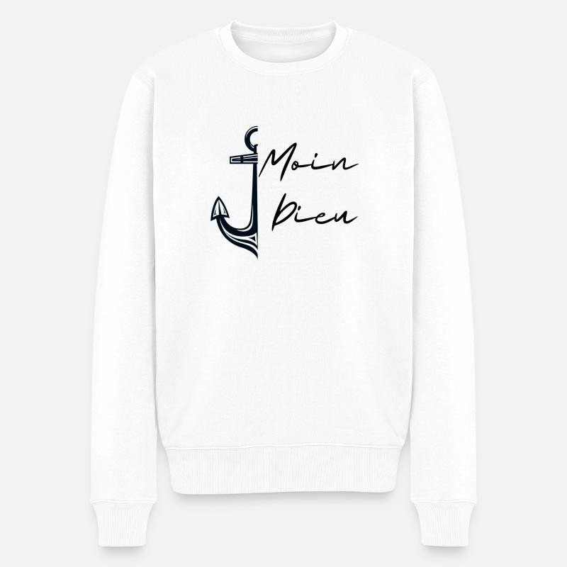 Moin Dieu - Männer Premium Bio Pullover - Weiß