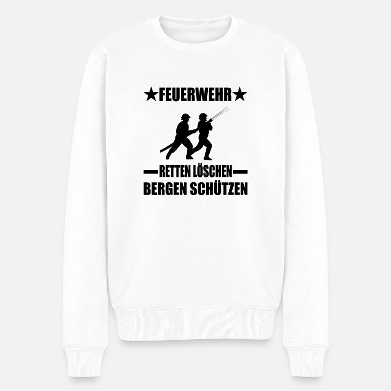 Feuerwehr - Männer Premium Bio Pullover - Weiß