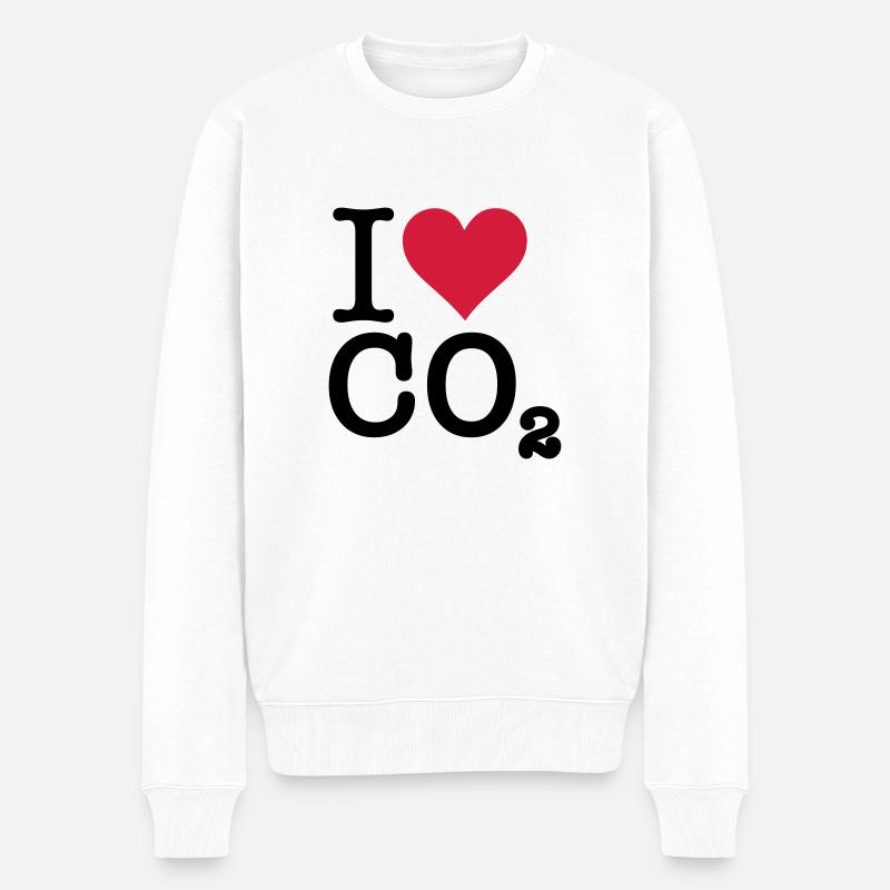Je aime CO2 - Pull Premium bio Homme - blanc