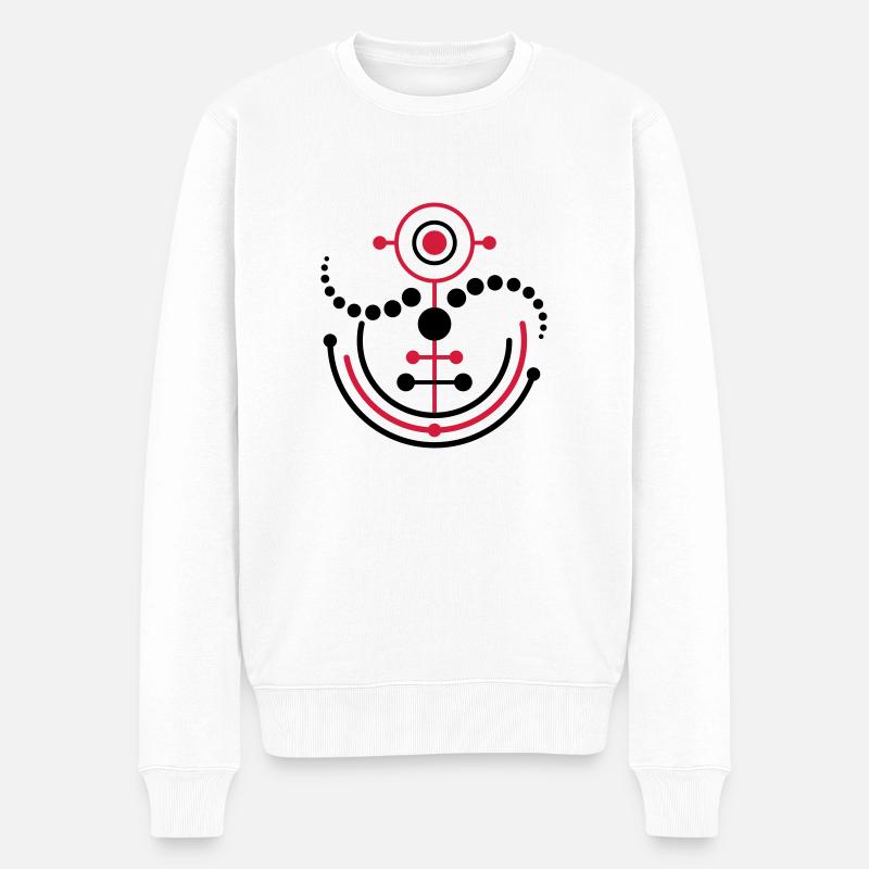 Kornkreis 8 | crop circle - Männer Premium Bio Pullover - Weiß