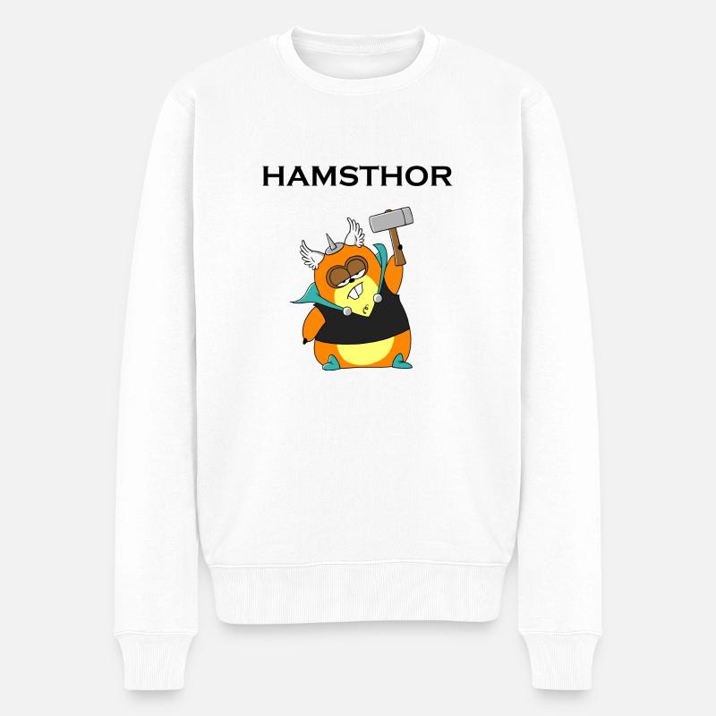 Hamsthor - Männer Premium Bio Pullover - Weiß