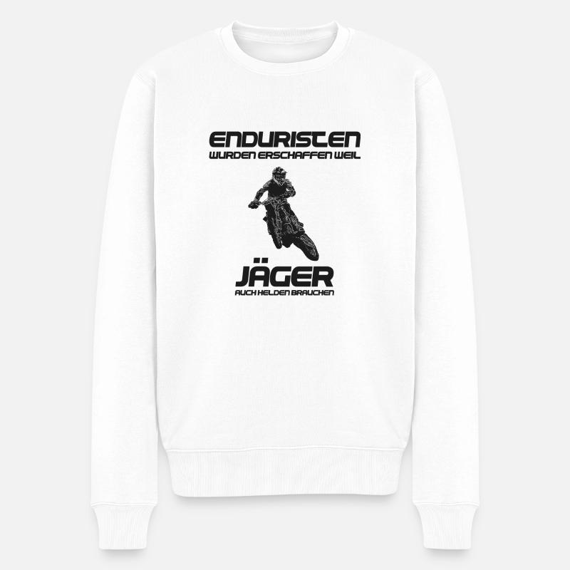 Enduro Helden - Männer Premium Bio Pullover - Weiß