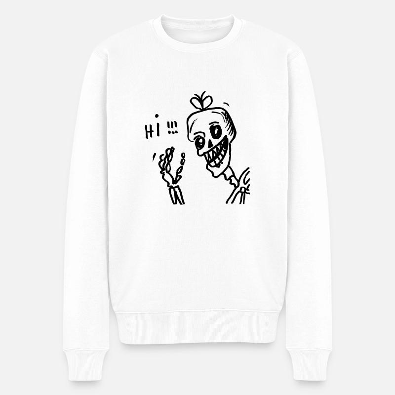 totenkopflogo - Männer Premium Bio Pullover - Weiß