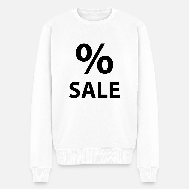 Sale – % Ausverkauf - Männer Premium Bio Pullover - Weiß