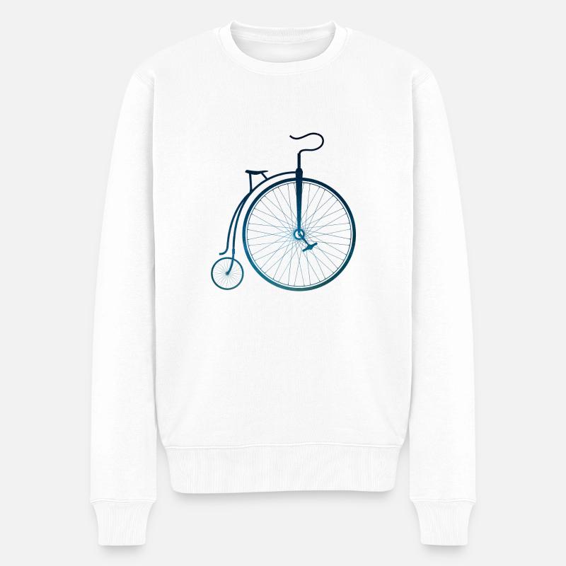 Hochrad / Old bicycle - Männer Premium Bio Pullover - Weiß