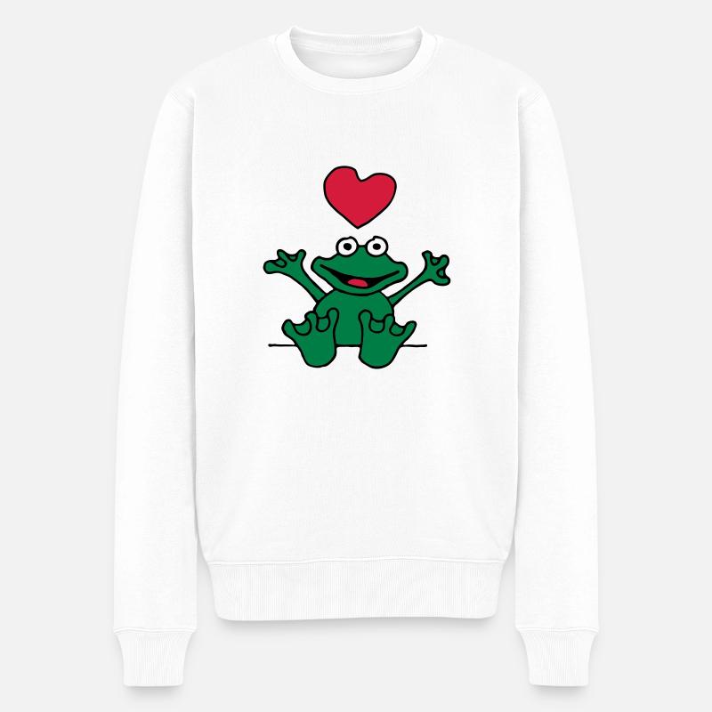 heart_frog_1220113c_b - Pull Premium bio Homme - blanc