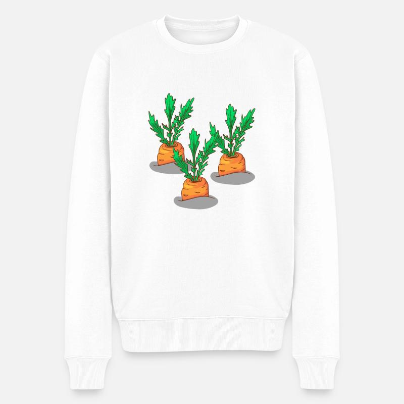 Möhren Mohrrüben Karotten Rüebli Wurzeln Riebli - Männer Premium Bio Pullover - Weiß