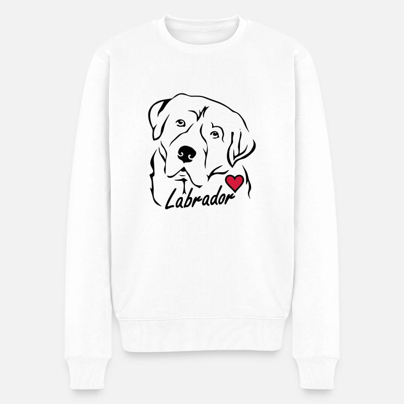 Labrador ❤ - Männer Premium Bio Pullover - Weiß