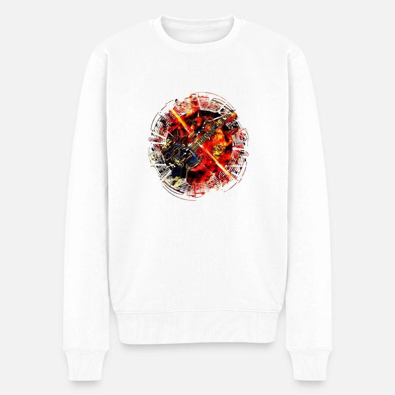 Musicsplosion - Männer Premium Bio Pullover - Weiß