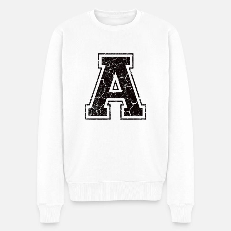 Un caractère A in Grunge-Look - Pull Premium bio Homme - blanc