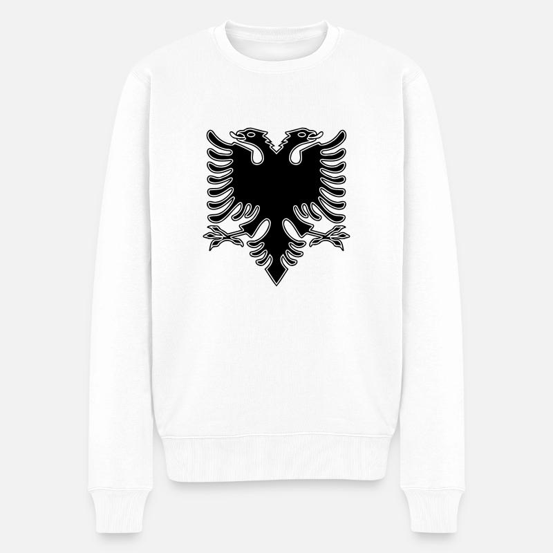 Doppelkopf Eagle_V2 - Männer Premium Bio Pullover - Weiß