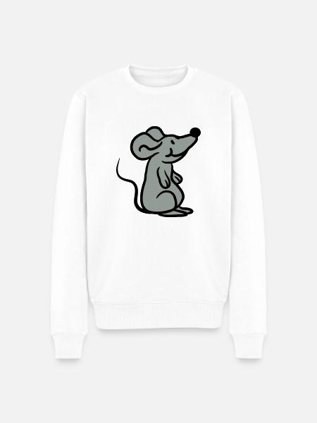 Little cute cute mouse - Men's Premium Organic Jumper - white