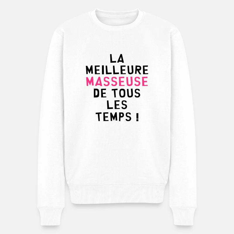 Masseur / Masseuse / Massage / Kiné / Ostéo - Pull Premium bio Homme - blanc