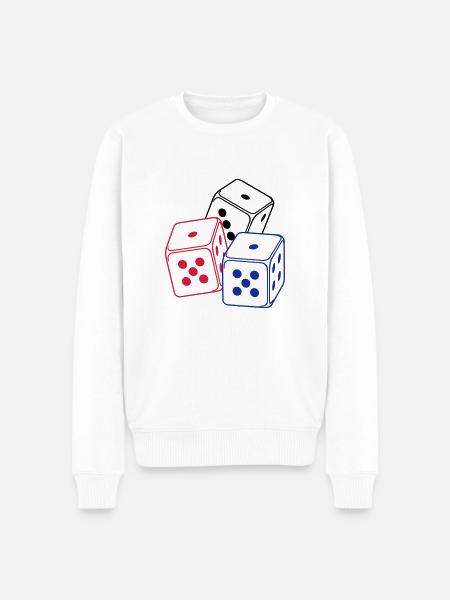 drei Spielwürfel / bunco dices (3c) - Men's Premium Organic Jumper - white