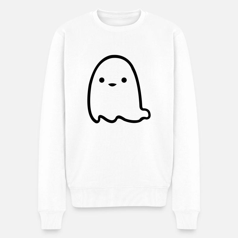 cute_ghost_1 - Männer Premium Bio Pullover - Weiß