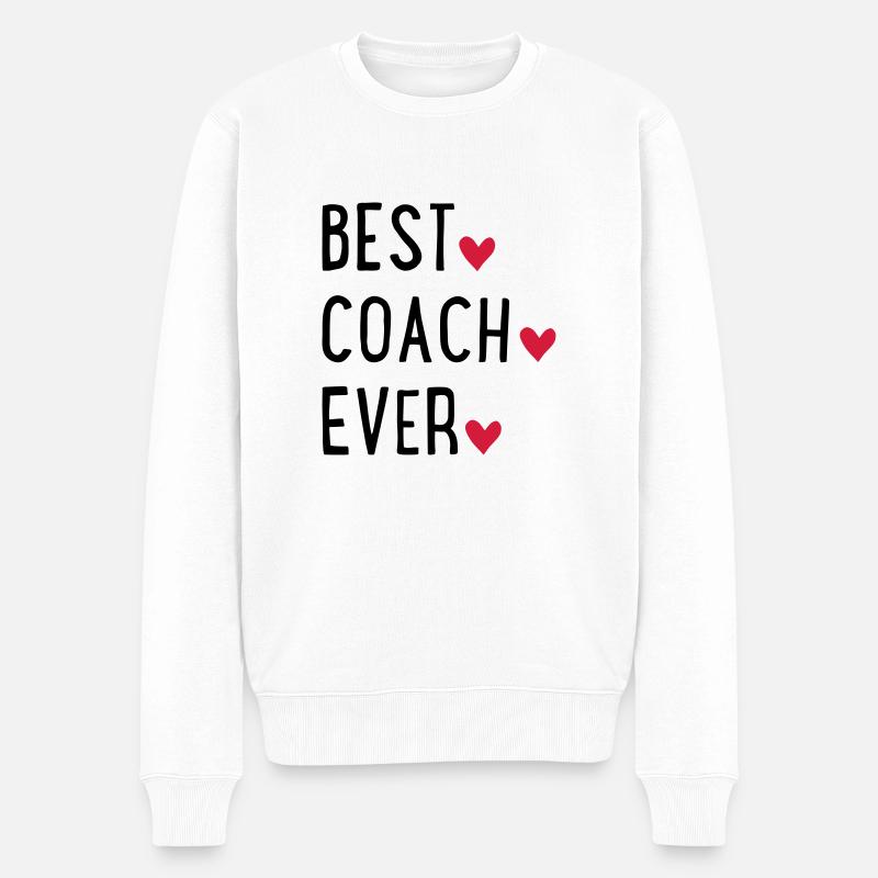 COACH - Männer Premium Bio Pullover - Weiß