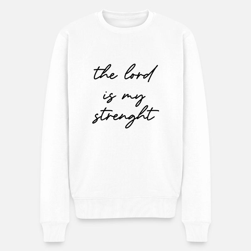 Jesus - Männer Premium Bio Pullover - Weiß