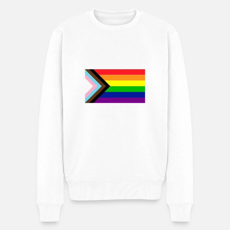 Gay Pride Flagge - Männer Premium Bio Pullover - Weiß