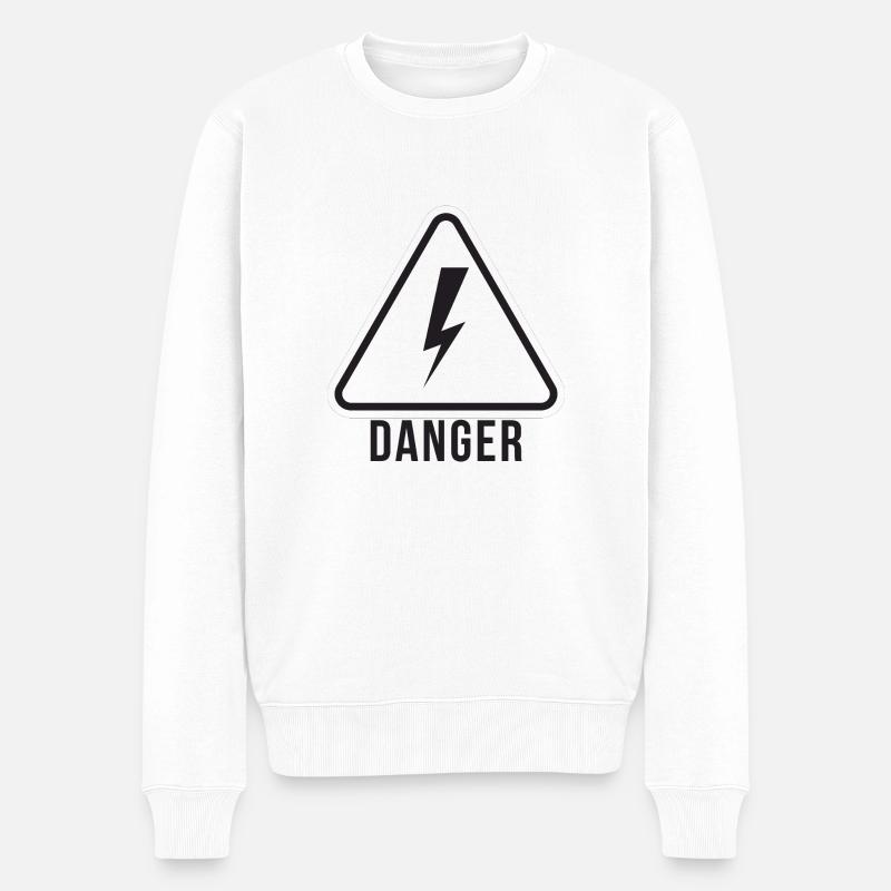 Achtung - Männer Premium Bio Pullover - Weiß