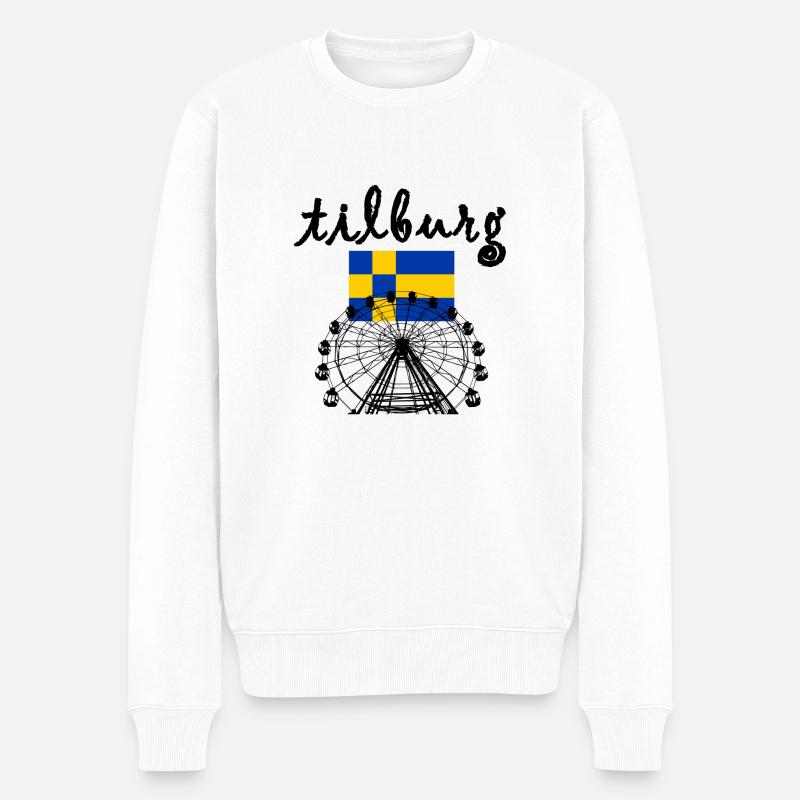 tilburg messe, Riesenrad mit Flagge - Männer Premium Bio Pullover - Weiß
