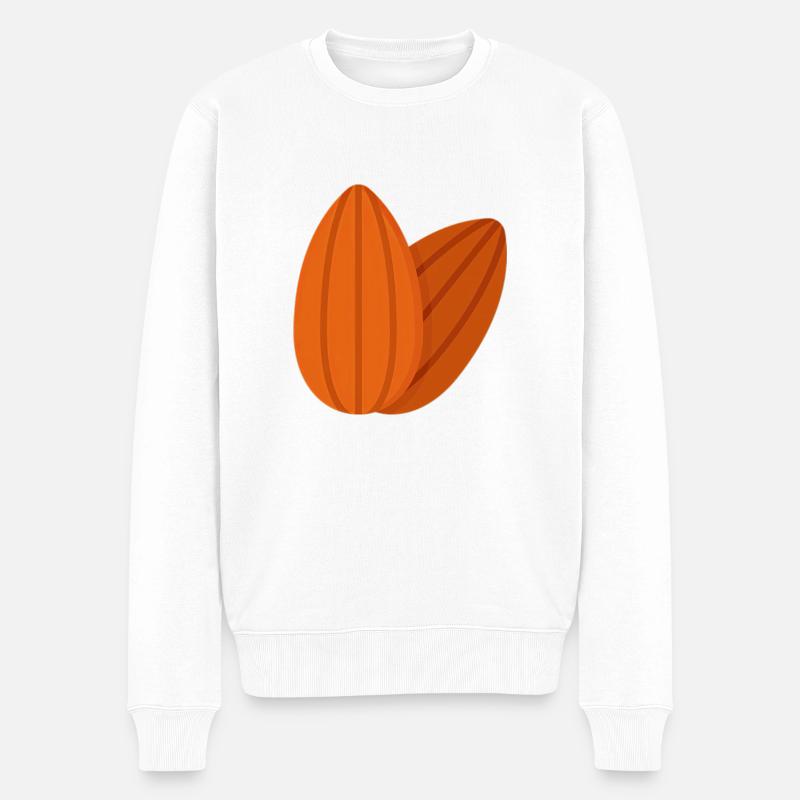 Mandel - Männer Premium Bio Pullover - Weiß