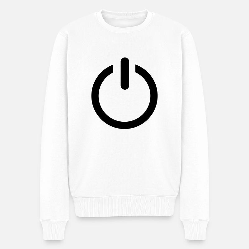 power button - Männer Premium Bio Pullover - Weiß
