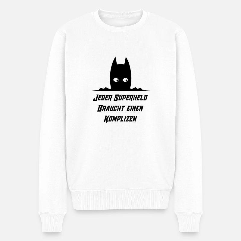 Superheld Partner - Männer Premium Bio Pullover - Weiß