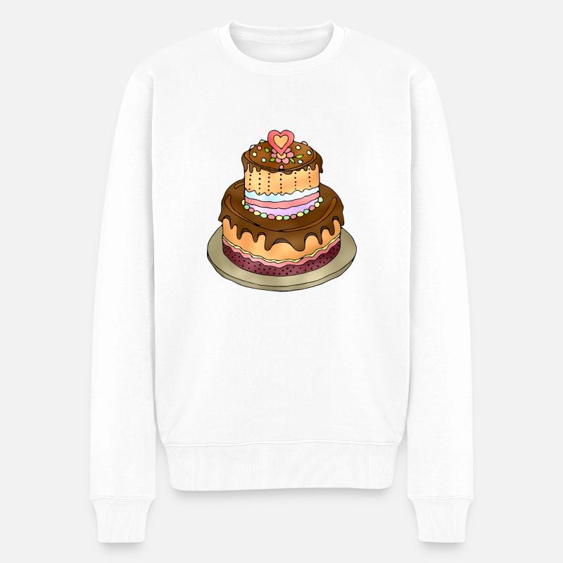Kuchen - Männer Premium Bio Pullover - Weiß