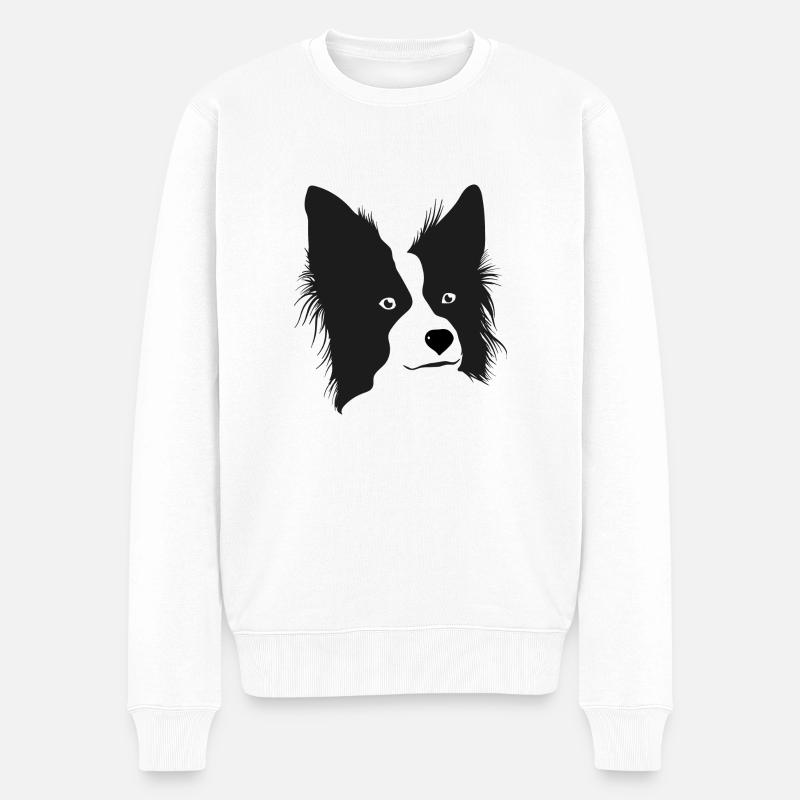 Boarder Collie - Pull Premium bio Homme - blanc